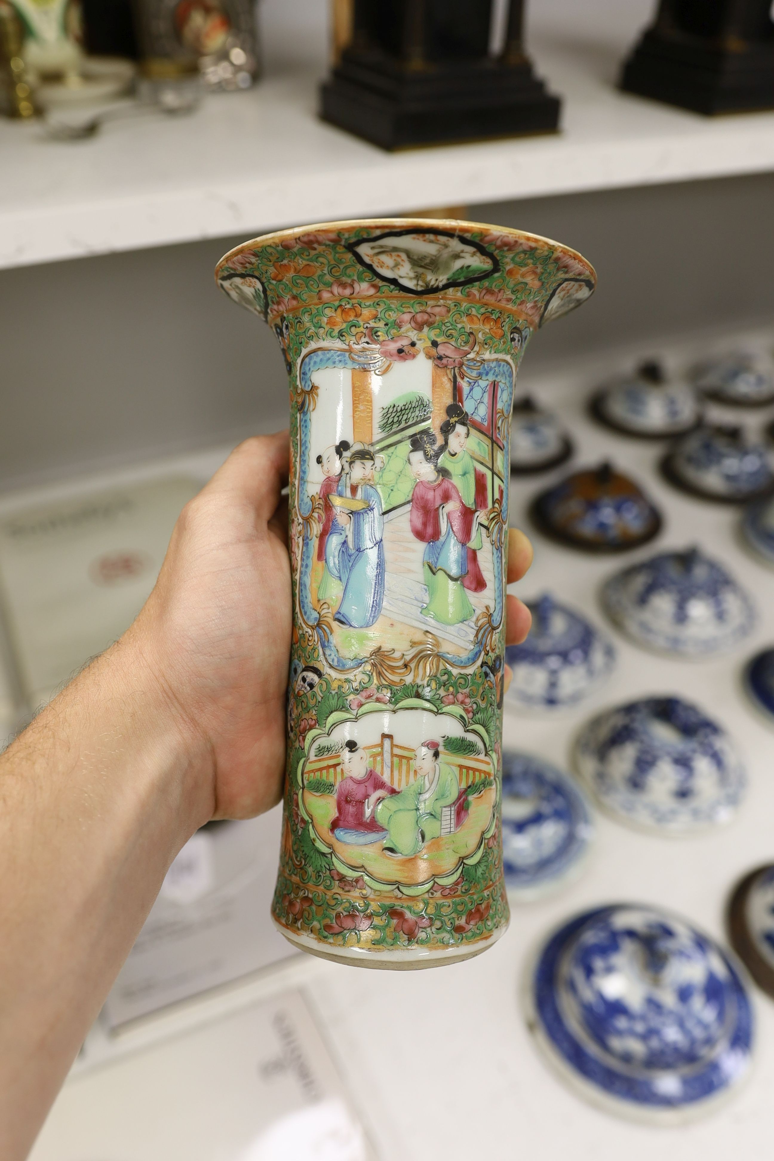 A Chinese famille charger, three vases and a plate, together with other Chinese and Japanese ceramics (13 items), Charger 48 cms diameter